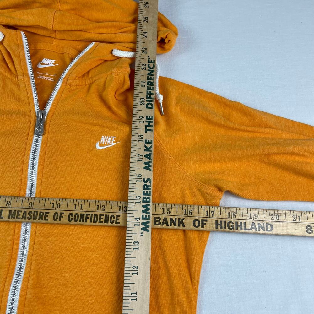 Nike Women’s Full Zip Mustard Yellow Drawstring Hoodie Sweater Size Medium - Picture 4 of 6